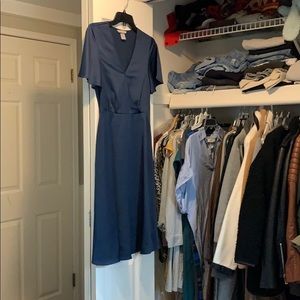 Navy silk dress